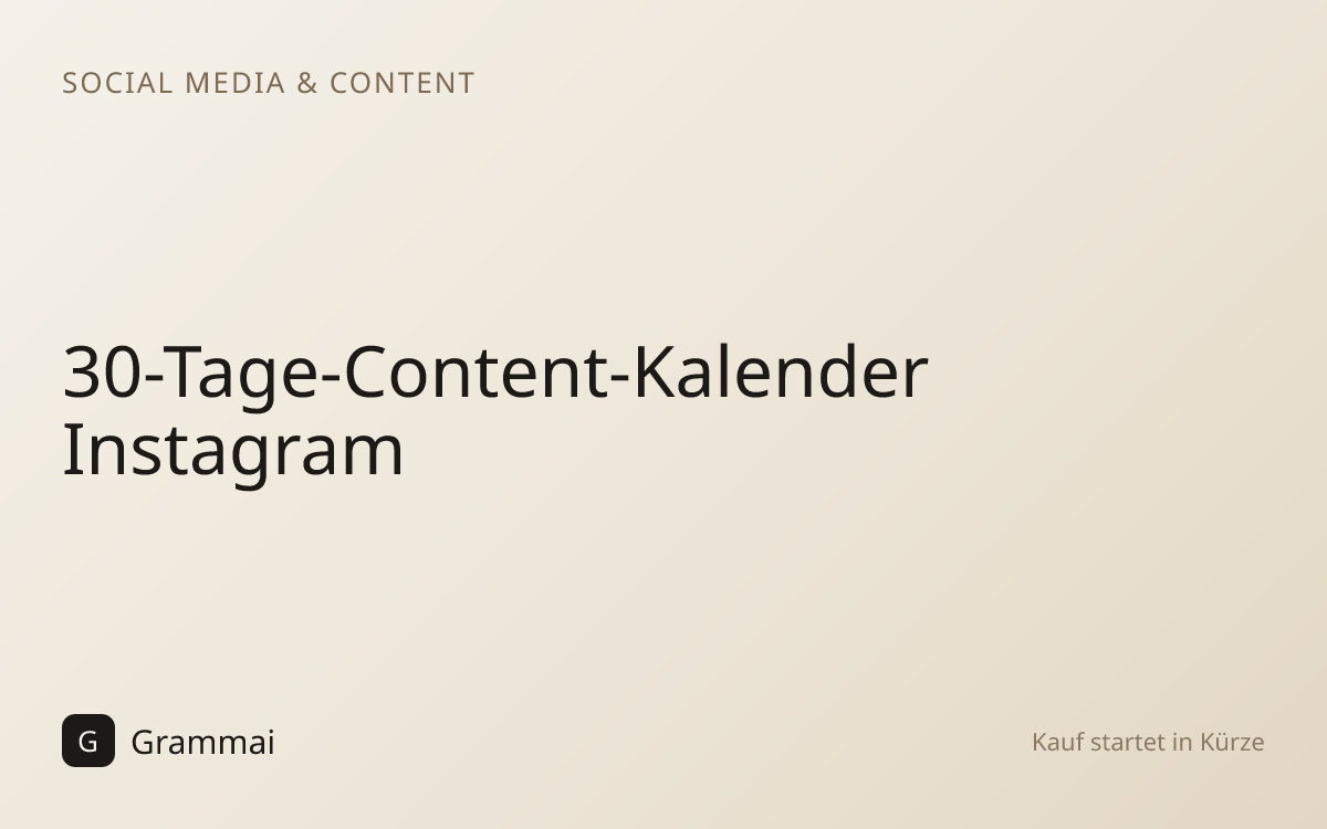 30-Tage-Content-Kalender Instagram